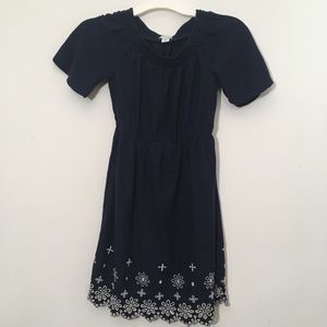 Old Navy Navy Blue White Floral Dress Large 10-12